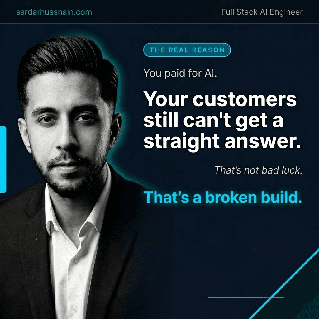 The problem with your AI chatbot isn't the AI. · slide 1 of 8