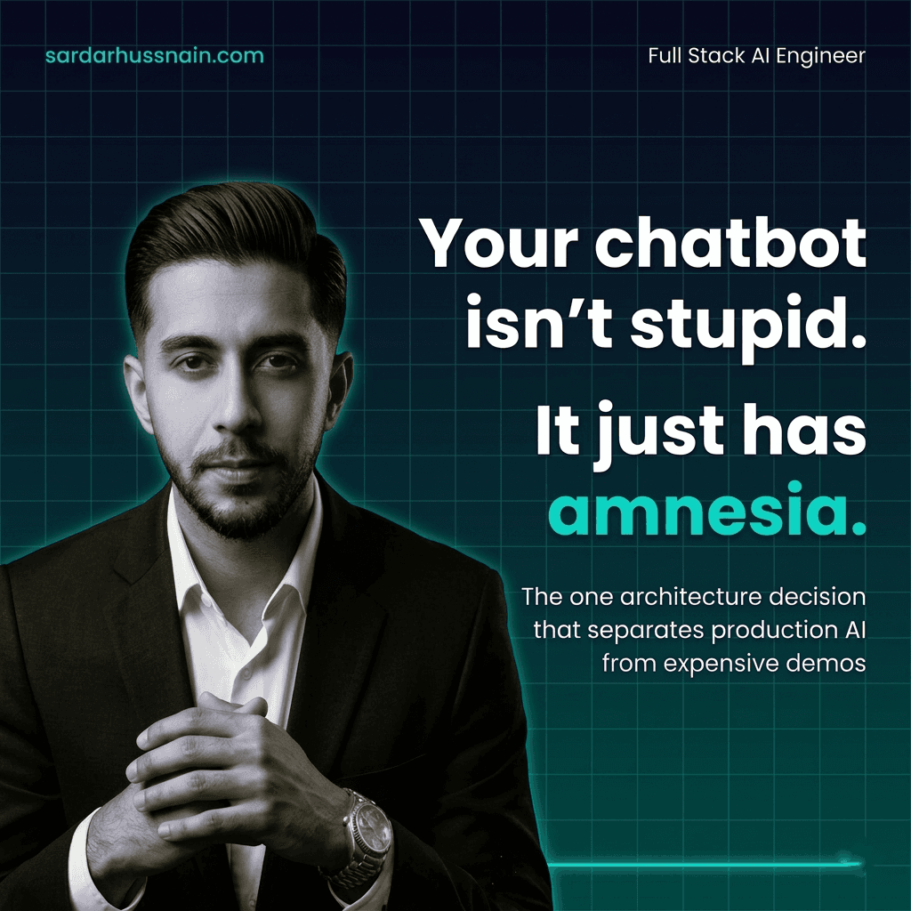 Why your AI chatbot doesn't remember anything. · slide 1 of 7