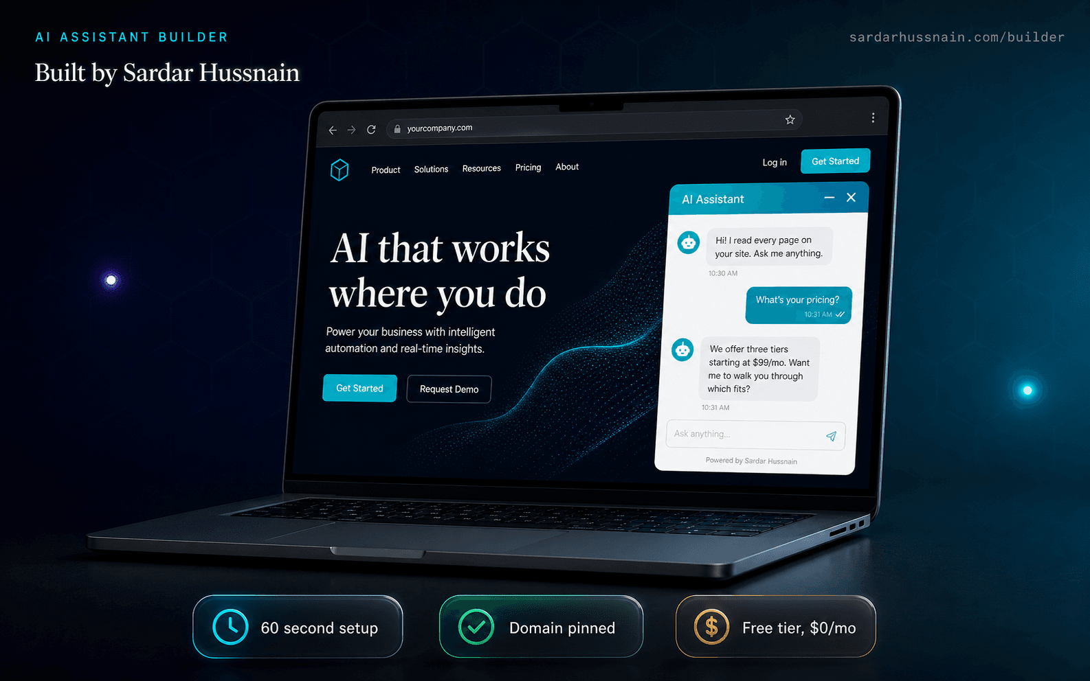 The real Self-Serve RAG Chatbot Builder for Websites product